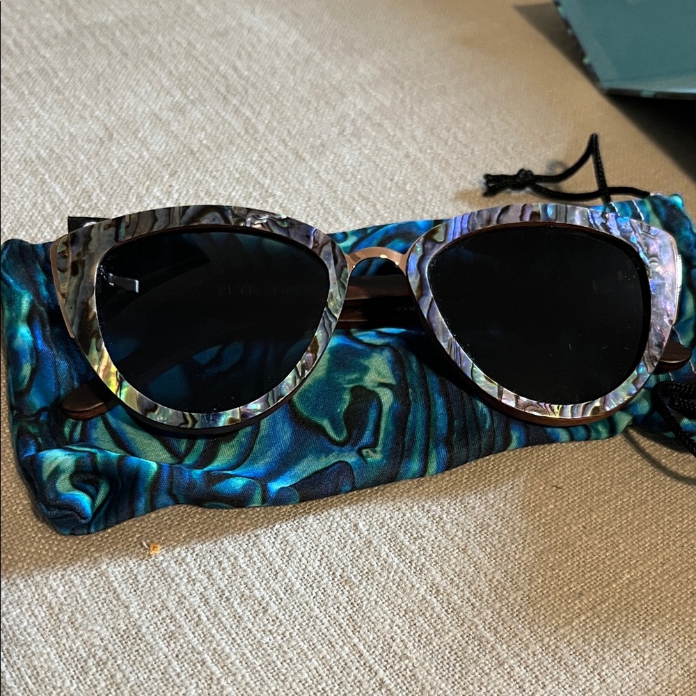 SLYK SHADES bombshell abalone sunglasses blue green - Picture 6 of 12